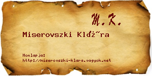 Miserovszki Klára névjegykártya